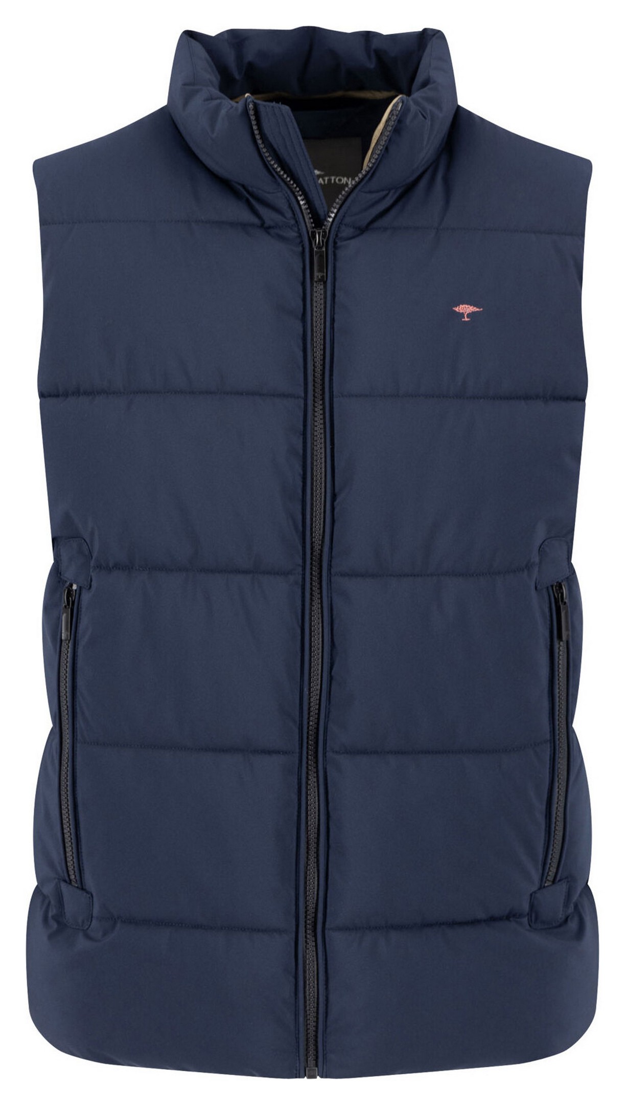 Fynch-Hatton Body-Warmer Solid Color Puffer Vest High Zip Collar Dark Navy / male