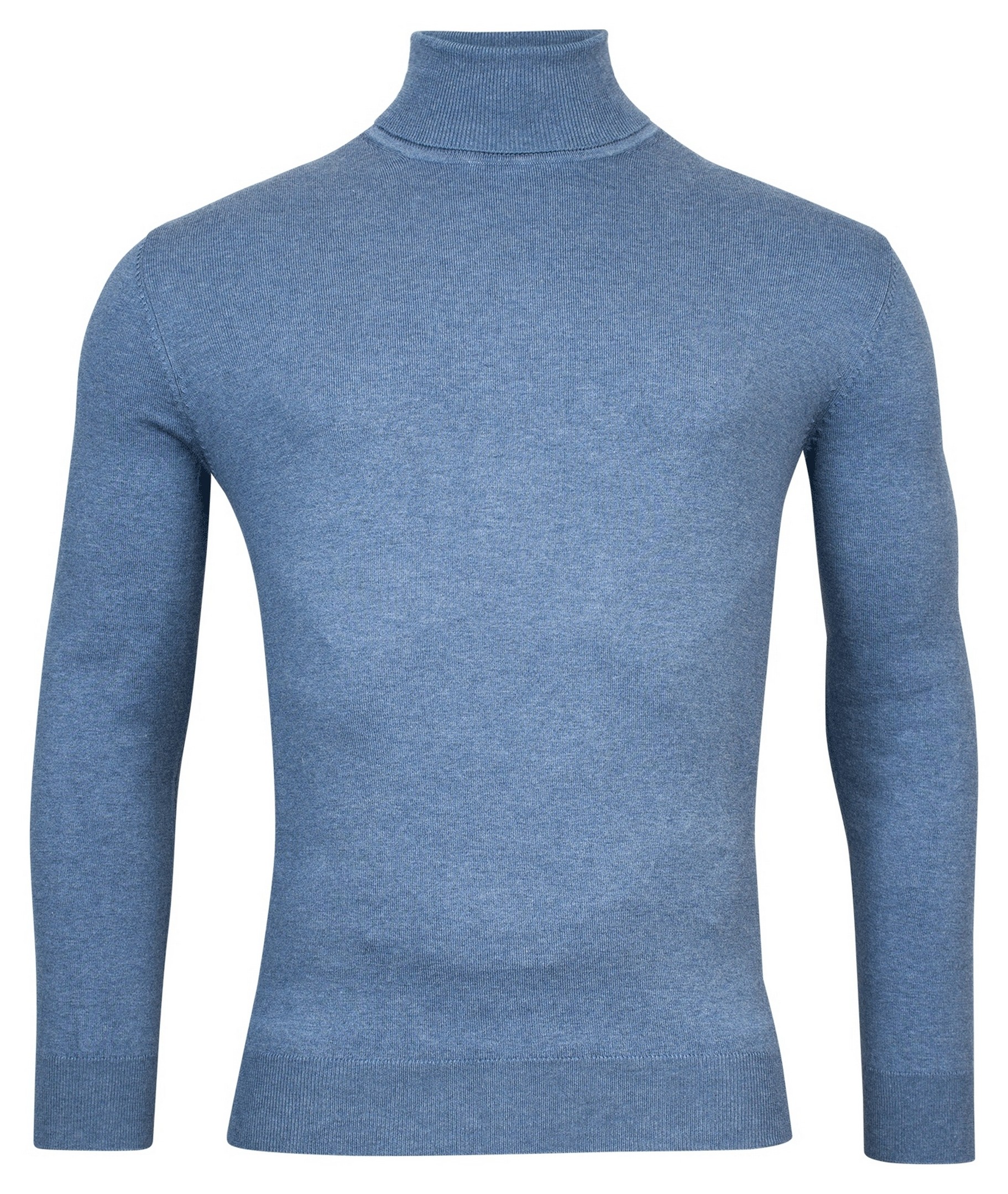 Baileys Trui Pima Cotton Uni Color Single Knit Rollneck Midden Blauw / male