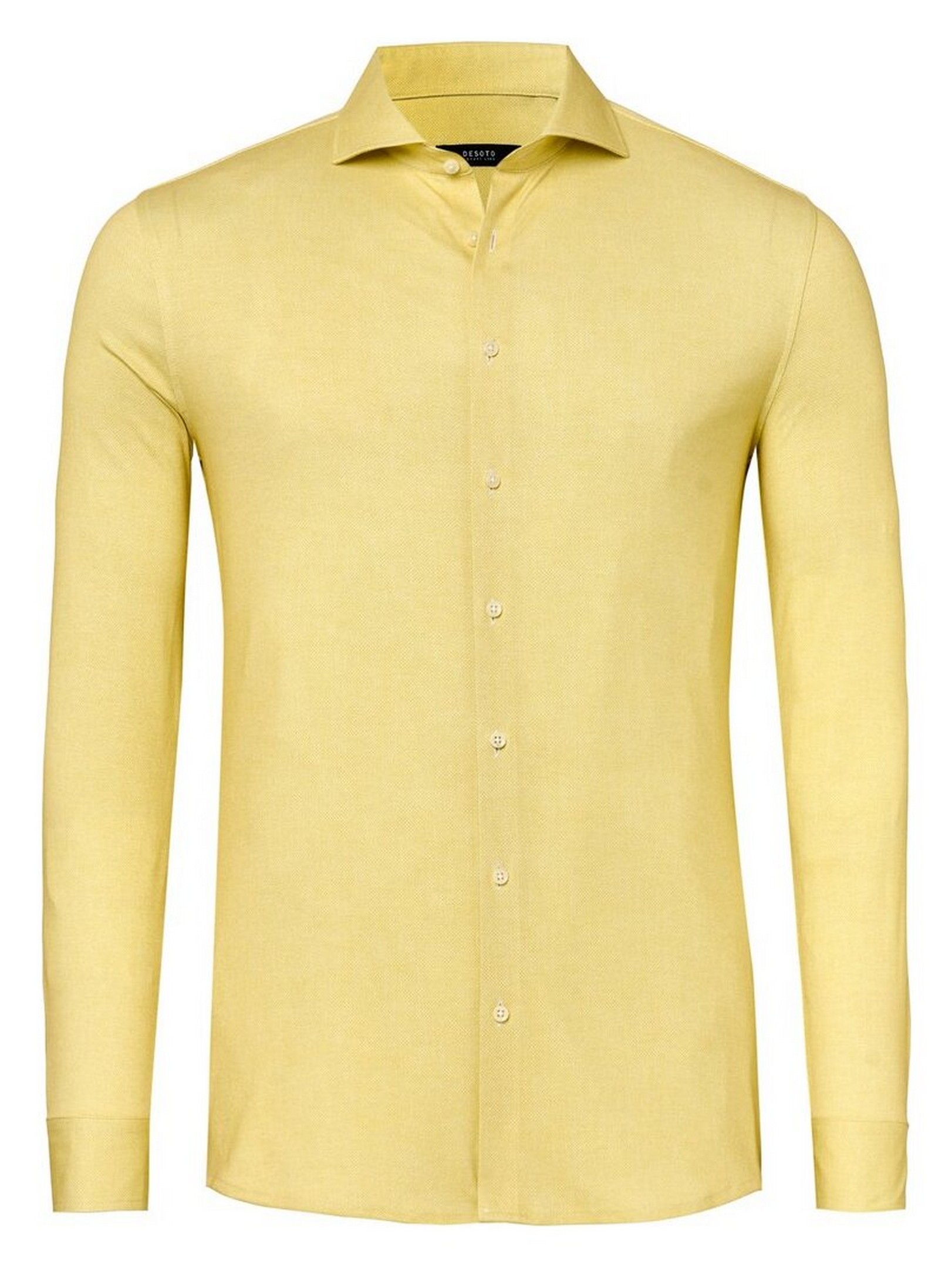 Desoto Luxury Overhemd Uni Color Minimal Texture Geel / male