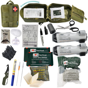Apteczka taktyczna IFAK II NATO standard – zgodna z TCCC (17 elementów) Zielona 6" / 15 cm Celox