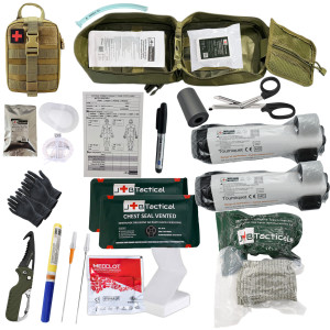 Apteczka taktyczna IFAK II NATO standard – zgodna z TCCC (17 elementów) Brązowa 6" / 15 cm Medclot