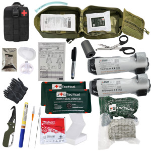 Apteczka taktyczna IFAK II NATO standard – zgodna z TCCC (17 elementów) Czarna 6" / 15 cm Medclot