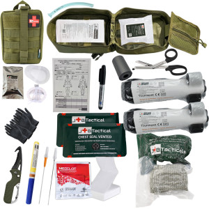 Apteczka taktyczna IFAK II NATO standard – zgodna z TCCC (17 elementów) Zielona 6" / 15 cm Medclot