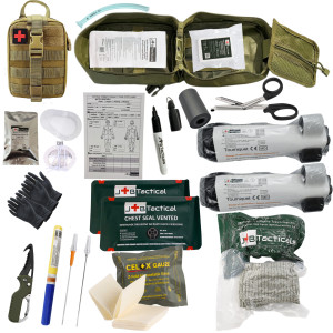 Apteczka taktyczna IFAK II NATO standard – zgodna z TCCC (17 elementów) Brązowa 4" / 10 cm Celox