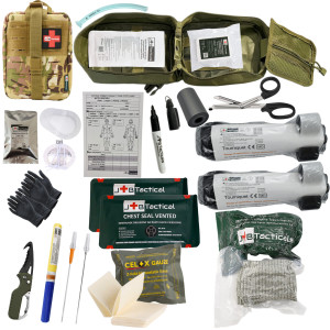 Apteczka taktyczna IFAK II NATO standard – zgodna z TCCC (17 elementów) Moro 4" / 10 cm Celox