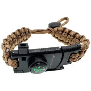 JB Tacticals bransoletka survivalowa paracord JB-31 brązowa