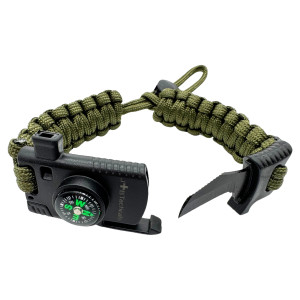 JB Tacticals bransoletka survivalowa paracord JB-31 zielona