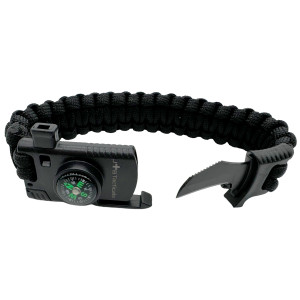 JB Tacticals bransoletka survivalowa paracord JB-32 czarna
