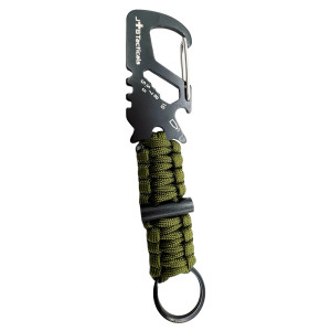 JB Tacticals karabińczyk paracord 8w1 z krzesiwem JB-33 zielony