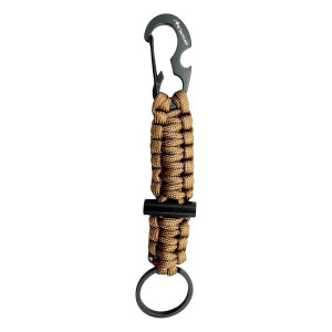JB Tacticals karabińczyk paracord z krzesiwem JB-35 brązowy