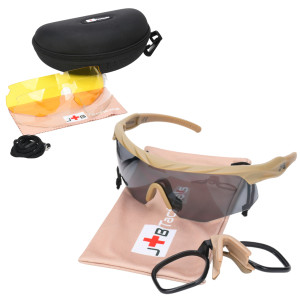 JB Tacticals ochronne strzeleckie okulary taktyczne JB-04 brązowe