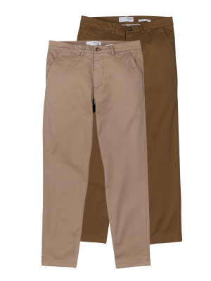 Selected New Miles Chino Slim Fit 2-Pack – W33/L32, Pantalon Homme
