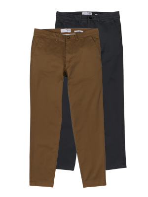 Selected New Miles Chino Slim Fit 2-Pack – W32/L30, Pantalon Homme