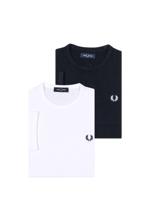 Fred Perry Ringer T-Shirt 2-Pack – S, T-Shirt Homme