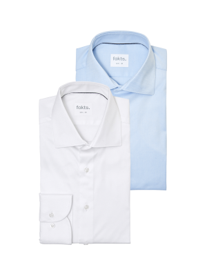 Fakts Shirt Slim Fit Busy 2-Pack – XXL, Chemise Homme