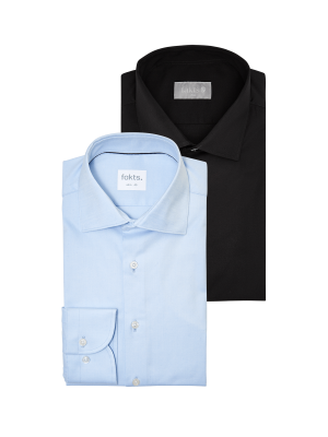 Fakts Shirt Slim Fit Busy 2-Pack – XXL, Chemise Homme