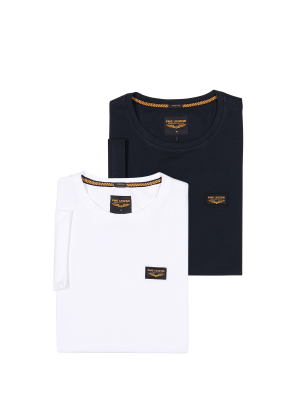 PME Legend T-Shirt Short Sleeve Crew Neck 2-Pack – M, Herren T-Shirt