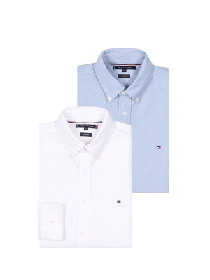 Tommy Hilfiger Solid Heritage Oxford Shirt 2-Pack – S, Chemise Homme