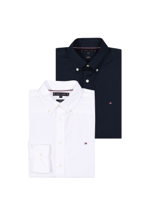 Tommy Hilfiger Core Flex Poplin Shirt 2-Pack – XXL, Herren Hemd