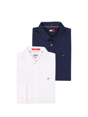 Tommy Jeans Original Stretch Shirt 2-Pack – XXL, Herren Hemd