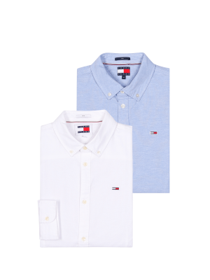 Tommy Jeans Slim Oxford Shirt Button Down 2-Pack – XXL, Herren Hemd