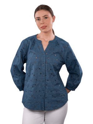 Brax Velia Blouse Denim Crew Neck – S, Chemise Femme