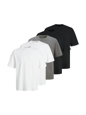 Jack & Jones Hugo T-Shirt Loose Fit 5-Pack – XL, Herren T-Shirt