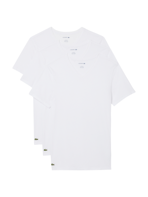 Lacoste Loungewear T-Shirt V-Neck 3-Pack – S, T-Shirt Homme