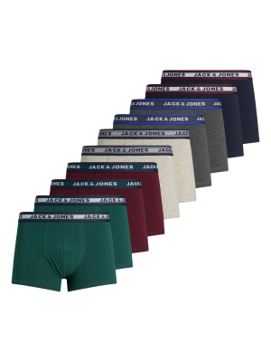 Jack & Jones solid Trunks 10-Pack – XL, Herren Unterwäsche