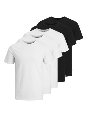 Jack & Jones Tee SS O-Neck 5-Pack – M, Men's T-Shirt