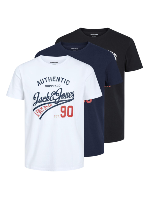 Jack & Jones Ethan Tee SS Crew Neck 3-Pack – M, T-Shirt Homme