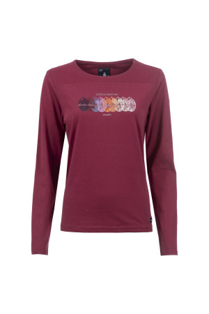 Soquesto Damen Longsleeve gerade OliaSOQ Rot XS/34