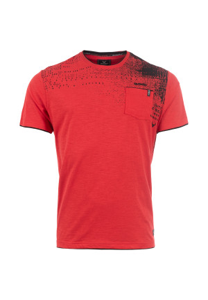 Questo Herren T-Shirt gerade HiramQU Rot XXL