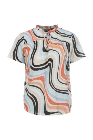 Soquesto Damen Bluse gerade PepuleSOQ multicolor 36