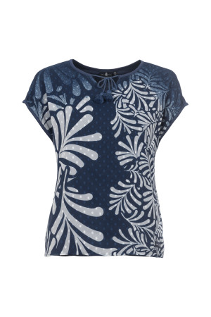 Soquesto Damen Bluse gerade PaikeaSOQ Blau XL/42
