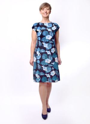 einfach Schön Damen Kleid gerade Angela Blau 40