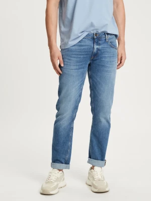 Cross Herren Jeans zum Beinende ausgestellt Damien Blau W32-L34 extra lang