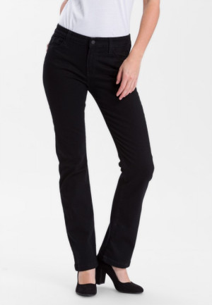Cross Damen Jeans gerade Lauren Schwarz W26-L32