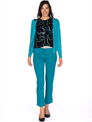einfach Schön Damen Strickjacke gerade Giada Türkis 34