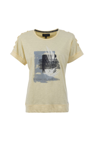 Soquesto Damen T-Shirt gerade OdithSOQ Gelb XXL/44