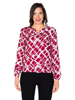 einfach Schön Damen Bluse gerade Aurelia Weiß 40