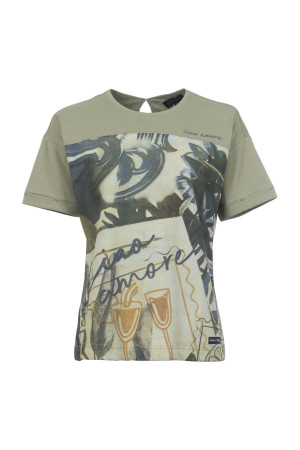 Soquesto Damen T-Shirt bequem & leger ParwinSOQ Grün L/40