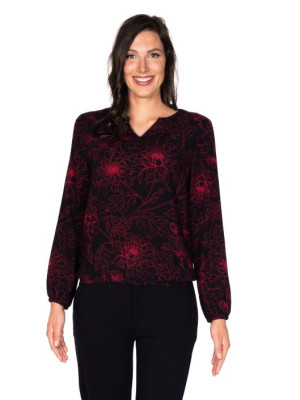 einfach Schön Damen Bluse gerade Aurelia Schwarz 34