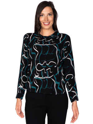 einfach Schön Damen Bluse gerade Josina Schwarz 42
