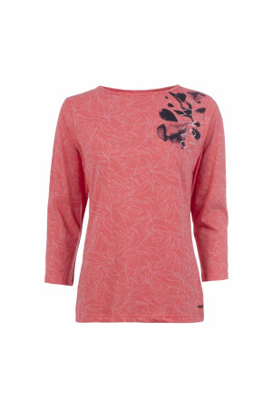 Soquesto Damen 3/4 Arm Shirt tailliert PelagiaSOQ Rot XL/42