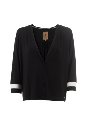 Soquesto Damen Sweatjacke bequem & leger Mea Schwarz L/40