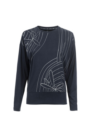 Soquesto Damen Longsleeve gerade OdetteSOQ Blau XS/34