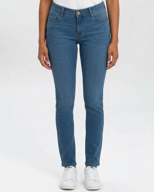 Cross Damen Jeans eng Anya Dunkelblau W29-L30