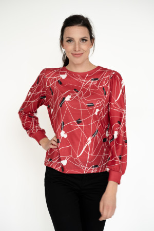 einfach Schön Damen Pullover gerade Nadine Rot 34