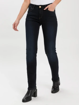 Cross Damen Jeans gerade Dunkelblau W38-L30